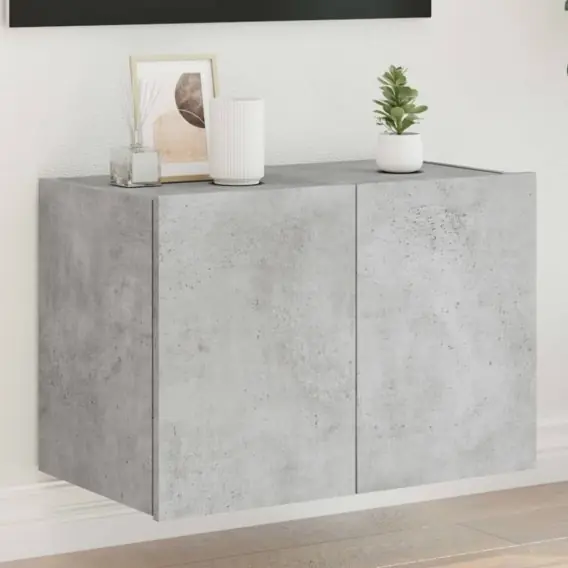 Wysoka jakość Ścienna szafka TV z LED, szarość betonu, 60x35x41 cm Lumarko! - Hurtownia wielobranżowa Lumarko