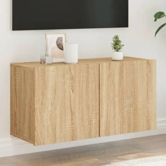 Ścienna szafka TV, dąb sonoma, 80x30x41 cm Lumarko! - Hurtownia wielobranżowa Lumarko Popularny