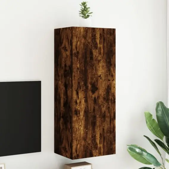 Ograniczona ilość Ścienna szafka TV, przydymiony dąb, 40,5x30x102 cm Lumarko! - Hurtownia wielobranżowa Lumarko