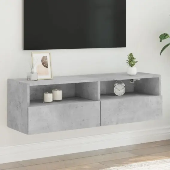 Ścienna szafka TV, szarość betonu, 100x30x30 cm Lumarko! - Hurtownia wielobranżowa Lumarko Szybka dostawa