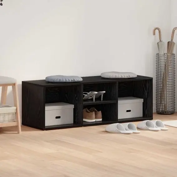 Oferta limitowana Tapicerowana ławka do przechowywania z półką Czarny dąb Lumarko! - Hurtownia wielobranżowa Lumarko