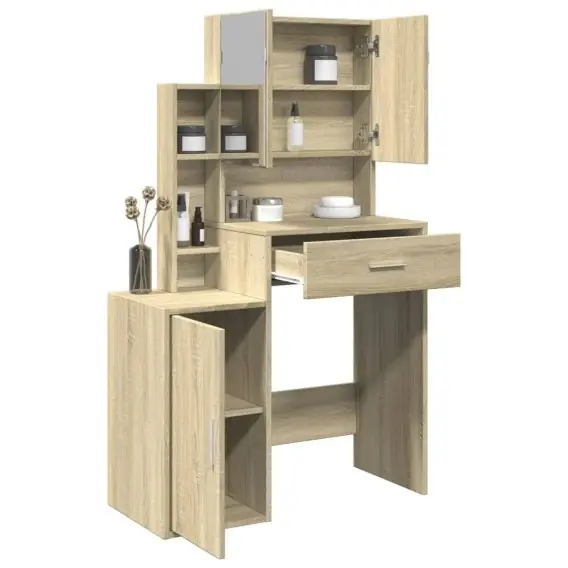 Toaletka z szafką, dąb sonoma, 80x35x132 cm Lumarko! - Hurtownia wielobranżowa Lumarko Nowy