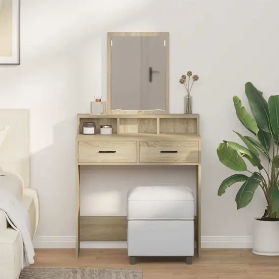 Premium Toaletka z szufladkami Sonoma Dąb 79x41x140 cm Lumarko! - Hurtownia wielobranżowa Lumarko