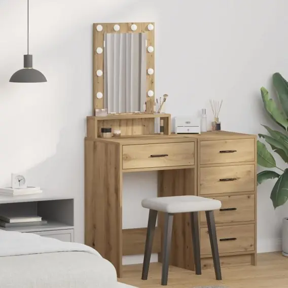 Nowy Toaletka z oświetleniem LED Sosna Artisan 50x41x140 cm Lumarko! - Hurtownia wielobranżowa Lumarko
