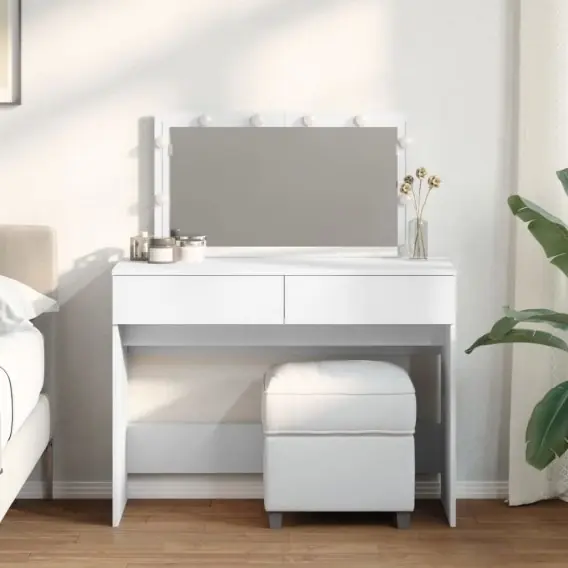 Wyjątkowa oferta Toaletka z oświetleniem LED, biała, 100x40x120 cm Lumarko! - Hurtownia wielobranżowa Lumarko
