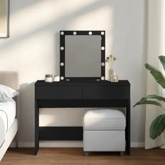 Toaletka z oświetleniem LED, czarna, 100x40x130 cm Lumarko! - Hurtownia wielobranżowa Lumarko Tylko dziś