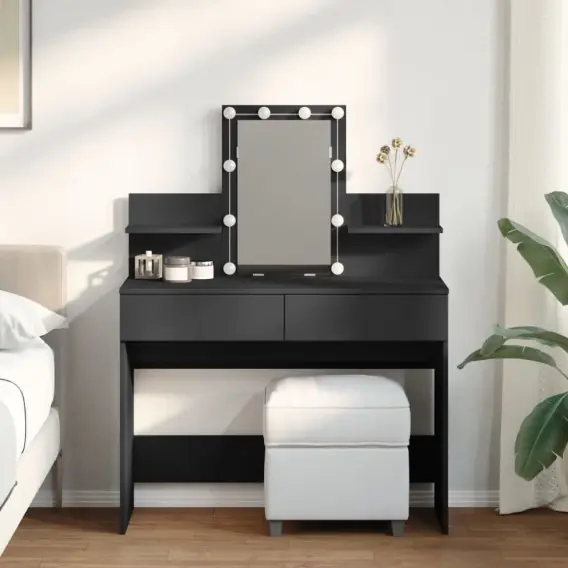 Ostatnia szansa Toaletka z oświetleniem LED, czarna, 100x40x130 cm Lumarko! - Hurtownia wielobranżowa Lumarko