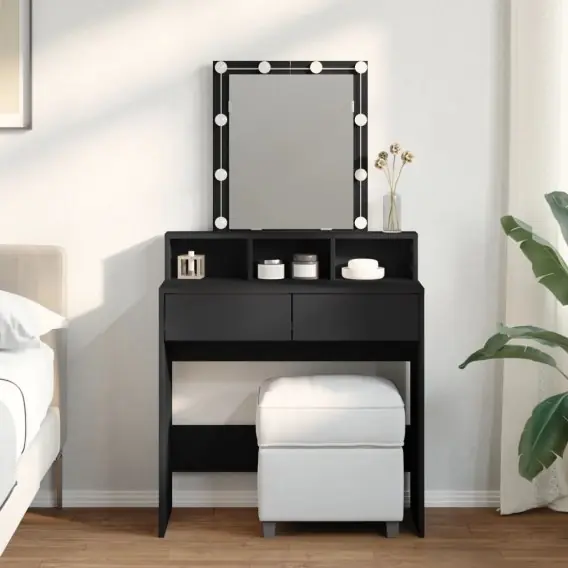 Toaletka z oświetleniem LED, czarna, 80x41x144,5 cm Lumarko! - Hurtownia wielobranżowa Lumarko Hit sprzedaży