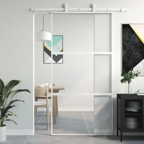 VidaXL Drzwi przesuwne, złote, 102,5x205cm, szkło hartowane, aluminium - Hurtownia wielobranżowa Lumarko Niska cena