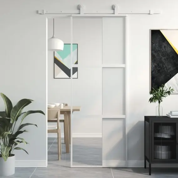 VidaXL Drzwi przesuwne, złote, 76x205 cm, szkło hartowane i aluminium - Hurtownia wielobranżowa Lumarko Najlepsza cena