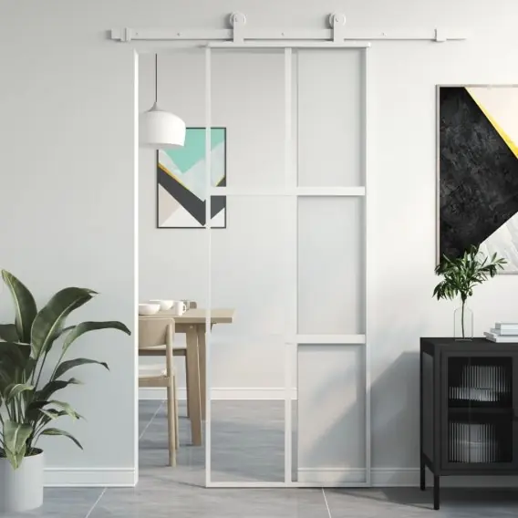 VidaXL Drzwi przesuwne, złote, 76x205 cm, szkło hartowane i aluminium - Hurtownia wielobranżowa Lumarko Szybka wysyłka