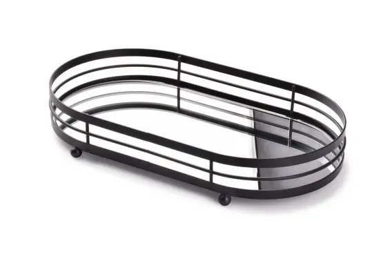 Tylko dziś Podstawka Taca 33x18,5xh5,5cm Czarna - Elegancka Dekoracja Lumarko