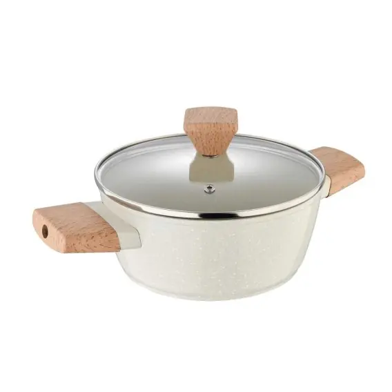 Premium Garnek Marmurkowy 20cm Z Pokrywą Bergner Bg-34745 Naturally Lumarko
