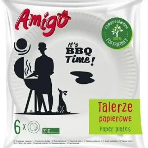 Gosia Amigo Jednorazowe Talerze Papierowe Duże 23cm Eco Friendly... Najlepsza cena