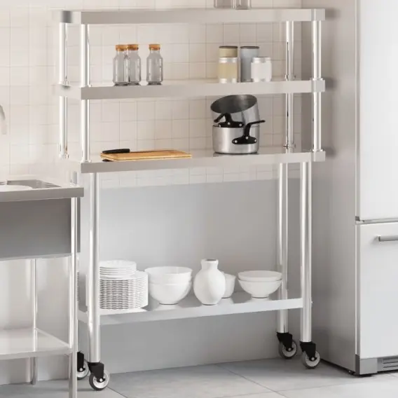 Kuchenny stół roboczy z półką, 110x30x150 cm, stal nierdzewna Lumarko! - Hurtownia wielobranżowa Lumarko Dodaj do koszyka