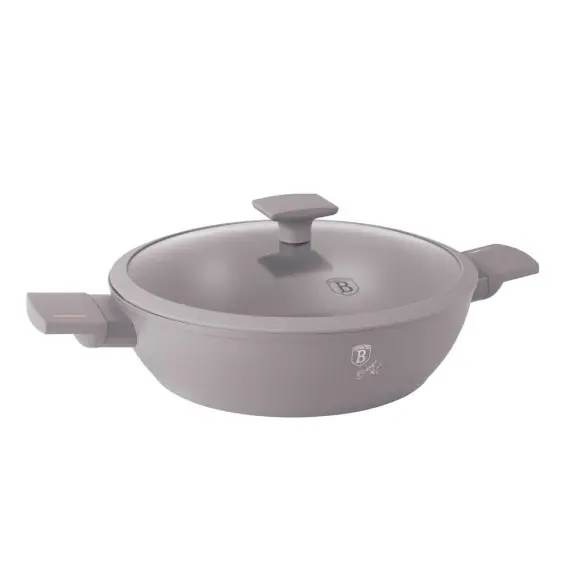 Obniżka ceny Płaski Garnek Tytanowy Z Pokrywą 28cm Berlinger Haus Bh-8098 Taupe...