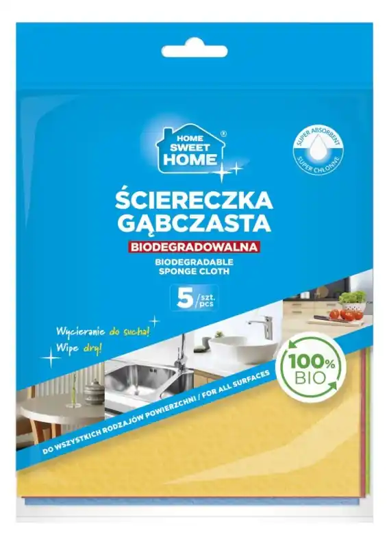 Spontex HSH Ścierka Gąbczasta Biodegradowalna 5szt 400000005.. Super okazja