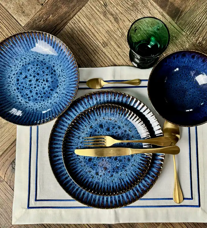 Premium Lubiana, Stoneware -Komplet talerzy 4/12 Talerzy dek.Cosmos