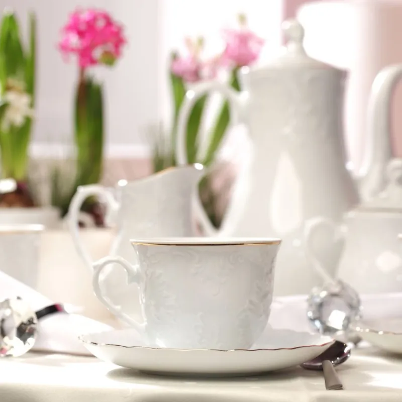 Ćmielów, Rococo - filiżanka 0,17l/spodek 12,5 cm, dek. 3604 Złota Linia Niska cena