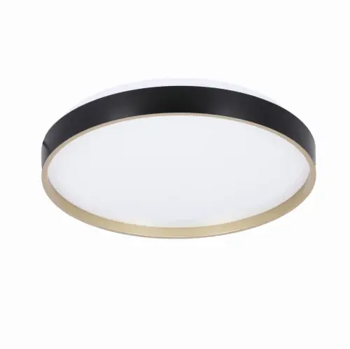 Okazja FLORIDA Lampa Sufit. Plafon Czarno Złoty+biały 18W LED 33 Cm Klosz Biały
