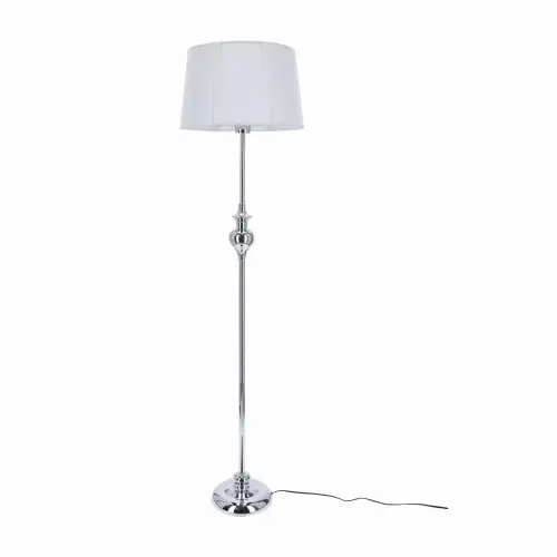 GILLENIA Lampa Podłogowa 1x60W E27 Srebrna Hit sprzedaży