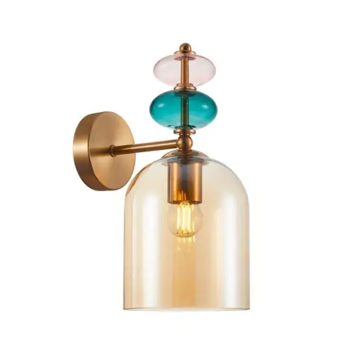 Premium Italux Busco Kinkiet WL-30263-1B-BRO-AMB Złoty