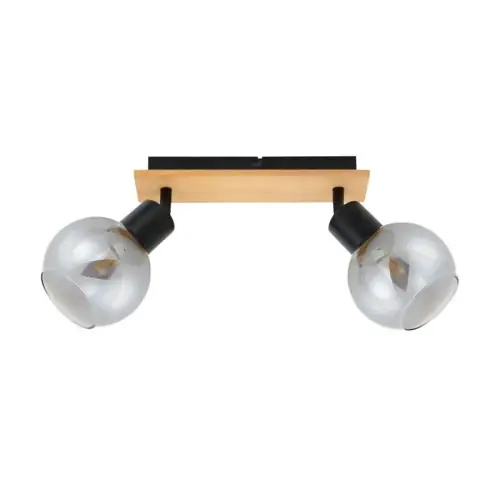 Niska cena Italux Barel Reflektorek SPL-67535-2-BK-WO Czarny, drewniany