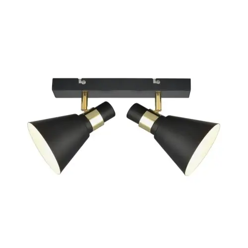 Kup online Italux Biagio Kinkiet MB-H16079M-2 Czarny mat, złoty