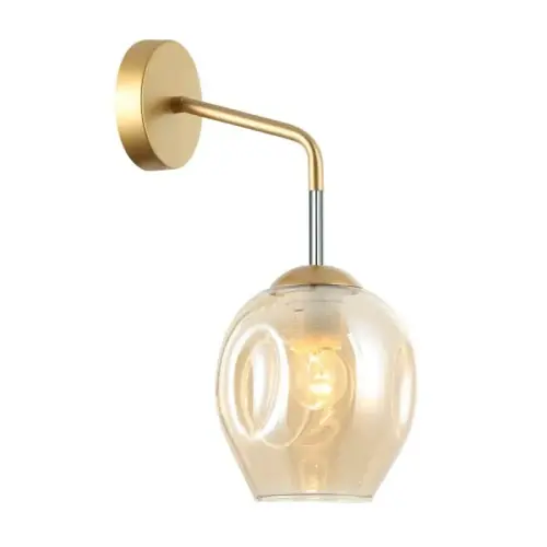 Nowy Italux Borgo Kinkiet WL-30843-1 GD+AMB Złoty, miodowy