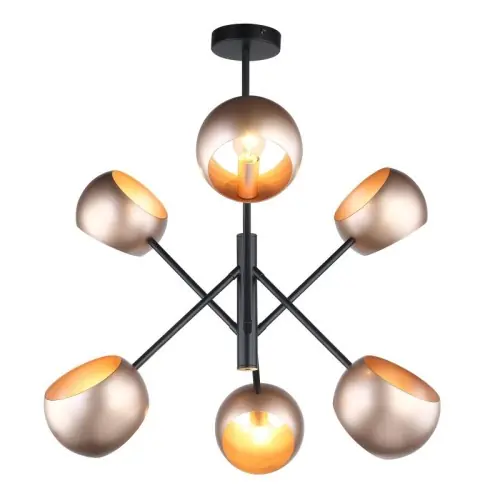 Italux Cavazza Lampa wisząca MDM-3690/6 BK+GD Czarny, złoty Zniżka
