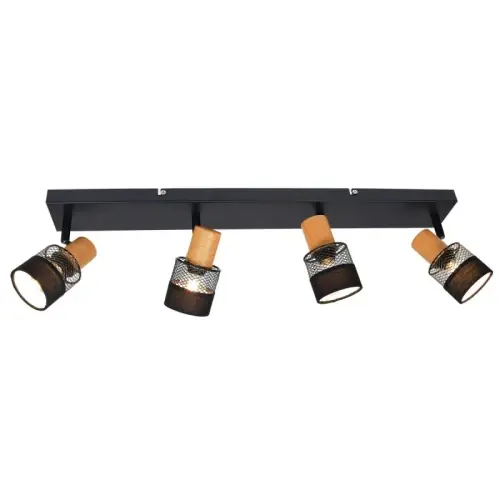 Najlepsza cena Italux Coletta Reflektorek SPL-90110-4 Czarny, drewno, tkanina