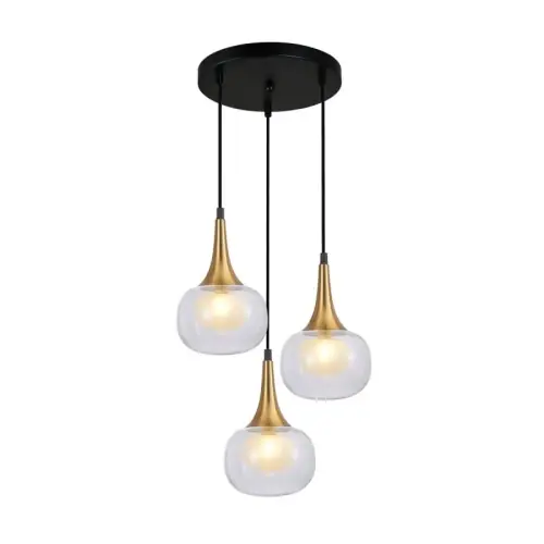 Hit sprzedaży Italux Konila Lampa wisząca PND-99709-3A-BRO-CL Mosiężny