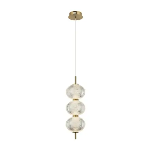 Italux Lazie Lampa wisząca PND-29038-3-GD Mosiężny, przezroczysty Promocja