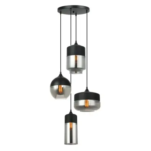 Italux Molina Lampa wisząca MDM-4364/4 BK+SG Czarny Premium