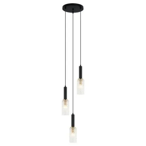 Łatwy zwrot Italux Perola Lampa wisząca PND-43363-3 BK+BR Czarny, złoty