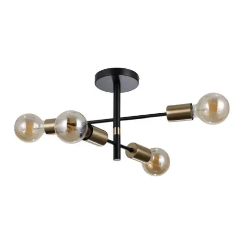 Italux Piansi Lampa wisząca PND-4025-4-BL-HBR Czarny mat, mosiądz miodowy Ograniczona ilość