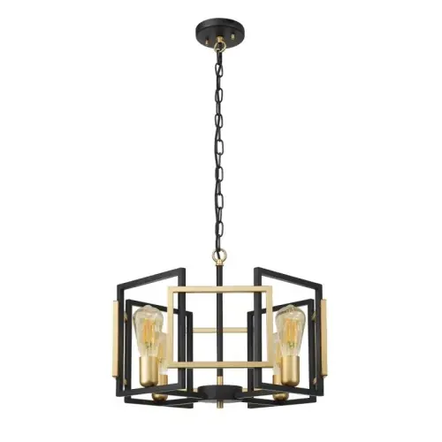 Okazja Italux Primero Lampa wisząca PND-44003-4-BK-GD Złoty, czarny mat