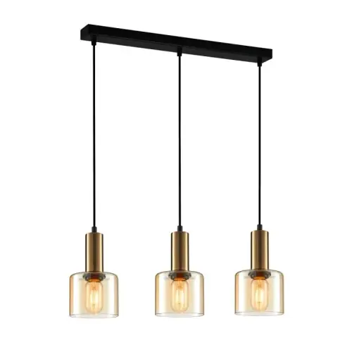 Italux Santia Lampa wisząca PND-65342-3-BRO+AMB Miedziany Premium