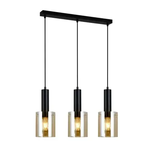 Okazja Italux Sardo Lampa wisząca PND-5581-3-BK+AMB Czarny