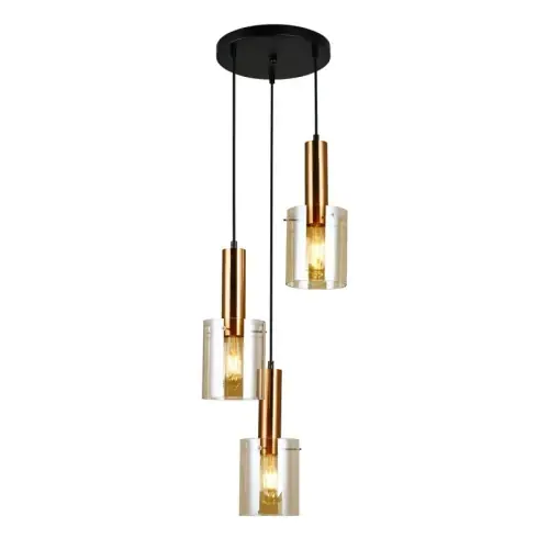 Hit cenowy Italux Sardo Lampa wisząca PND-5581-3A-BRO+AMB Mosiężny