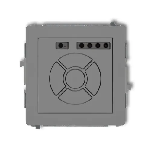 Bestseller Mechanizm elektronicznego sterownika roletowego (sterowanie lokalne i pilotem, sterowanie strefą, dodatkowy przycisk) Karlik DECO szary mat 27DSR-3A