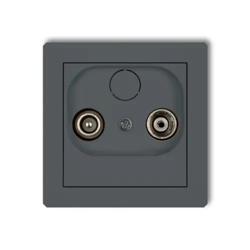 Niska cena Mechanizm gniazda abonenckiego RTV końcowego w szeregu gniazd przelotowych 6dB Karlik DECO grafitowy mat 28DG6K