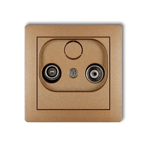 Mechanizm gniazda abonenckiego RTV przelotowego 12dB Karlik DECO złoty metalik 8DG12P Wyjątkowa oferta