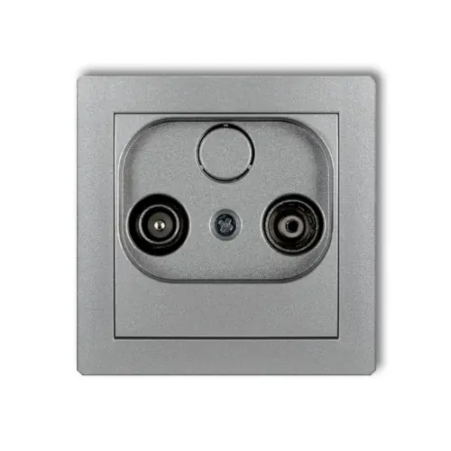 Mechanizm gniazda abonenckiego RTV przelotowego 9dB Karlik DECO srebrny metalik 7DG9P Nowy