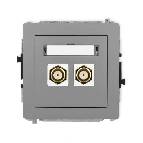 Mechanizm gniazda antenowego podwójnego typu F (SAT) pozłacany Karlik DECO szary mat 27DGF-2.1 Zamów teraz