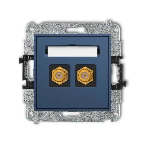 Mechanizm gniazda antenowego podwójnego typu F (SAT) pozłacany Karlik MINI navy blue 64MGF-2.1 Oferta