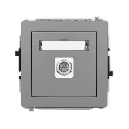 Mechanizm gniazda antenowego pojedynczego typu F (SAT) niklowany Karlik DECO szary mat 27DGF-1 Wyjątkowa oferta