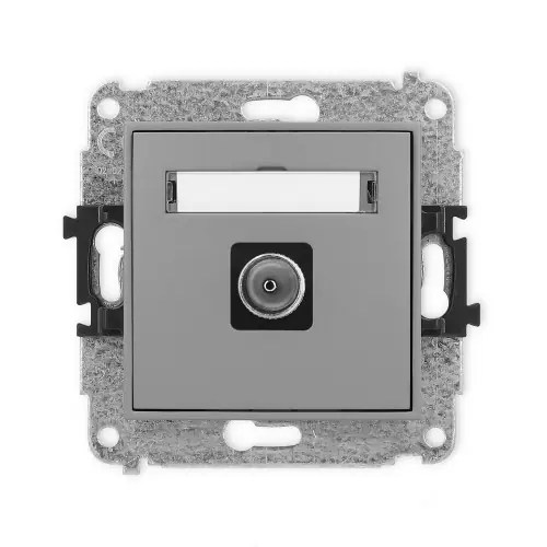 Mechanizm gniazda antenowego pojedynczego TV Karlik MINI szary mat 27MGTV-1 Ostatnia szansa
