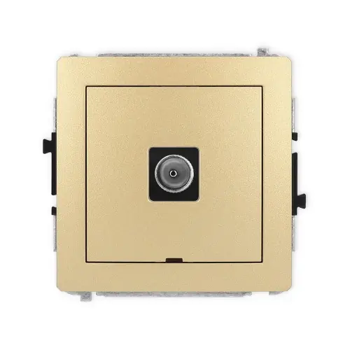 Premium Mechanizm gniazda antenowego pojedynczego TV, bez pola opisowego Karlik DECO złoty 29DGTVBO-1