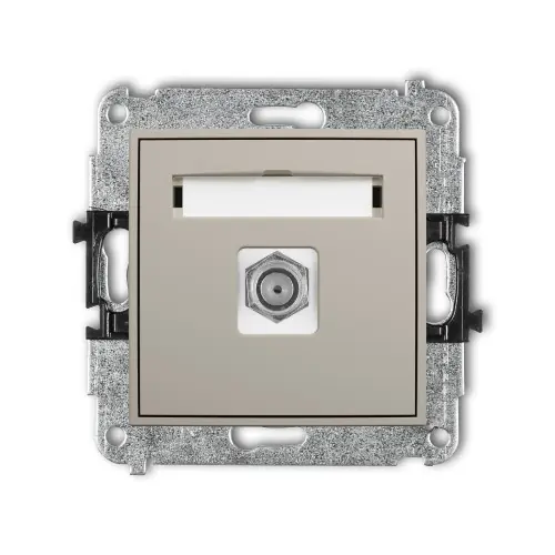 Mechanizm gniazda antenowego pojedynczego typu F (SAT) niklowany Karlik ICON taupe 60IGF-1 Oferta limitowana